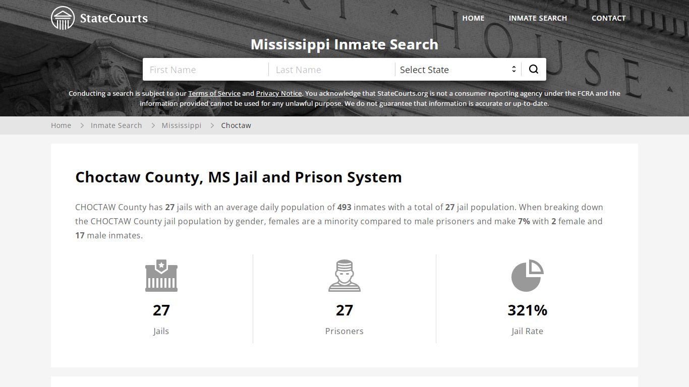 Choctaw County, MS Inmate Search - StateCourts