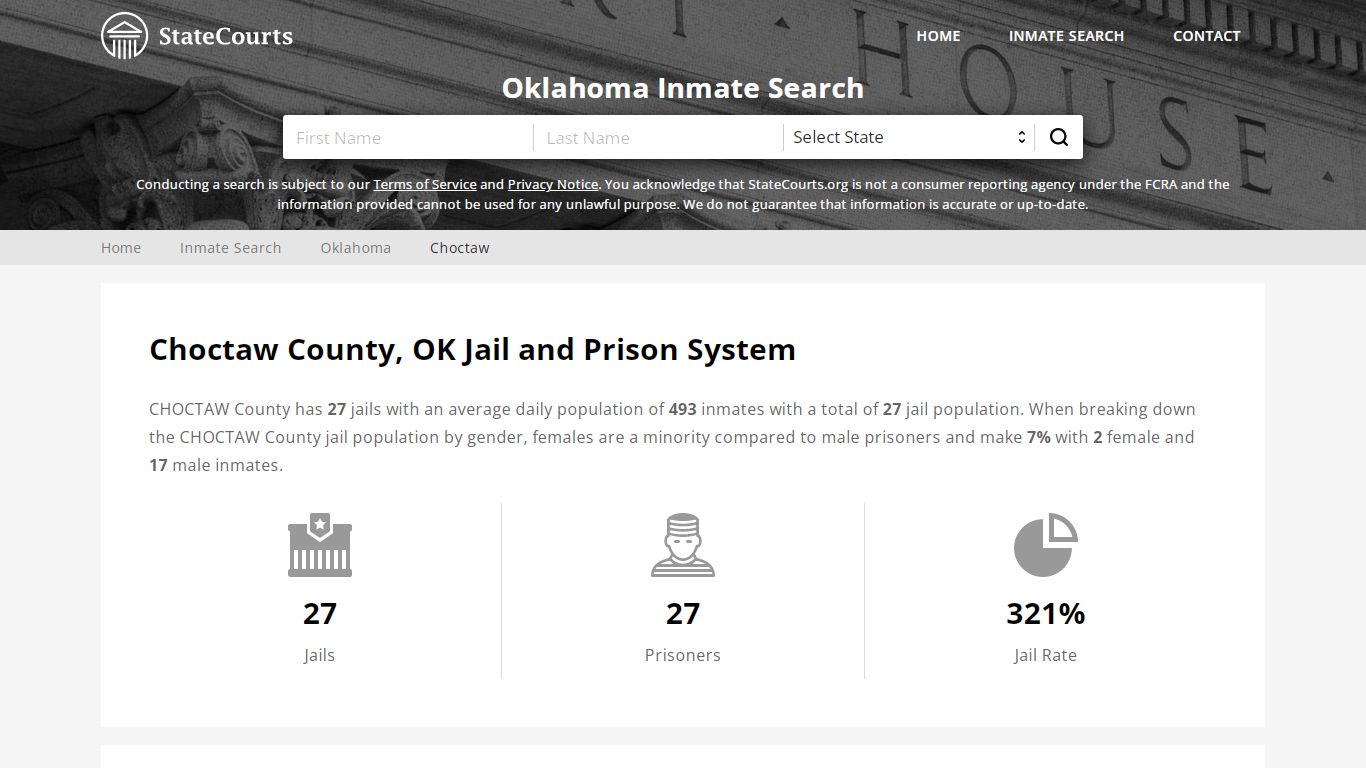 Choctaw County, OK Inmate Search - StateCourts